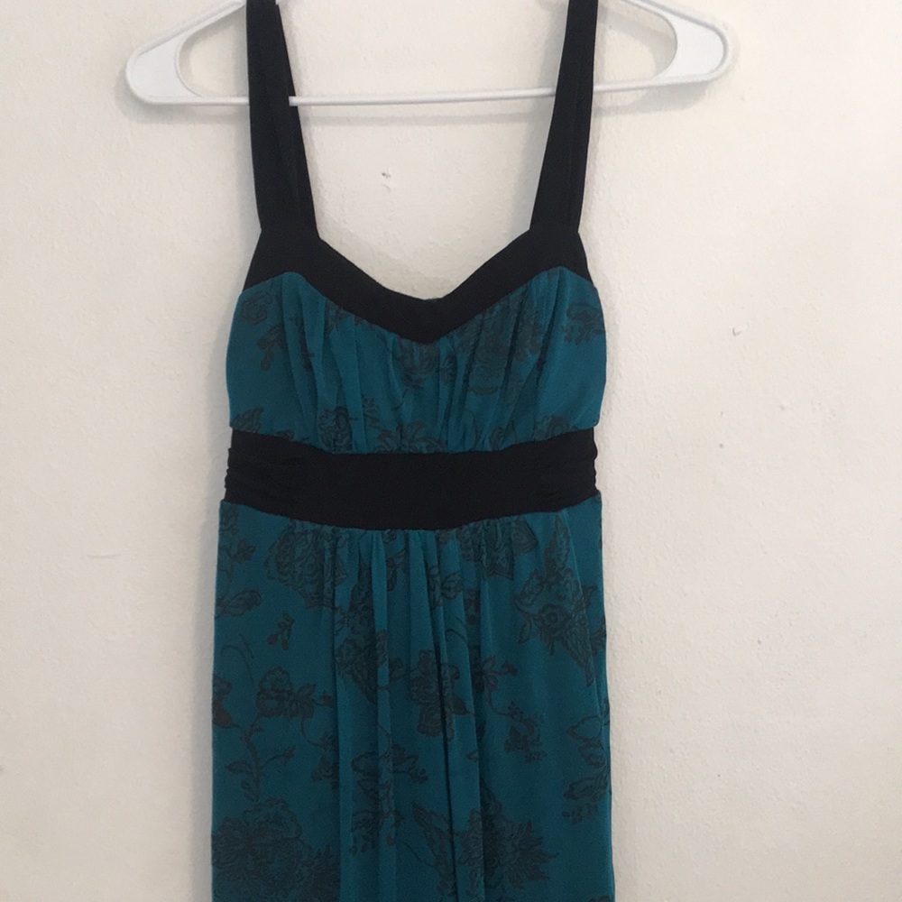 Blue dress with black detailing